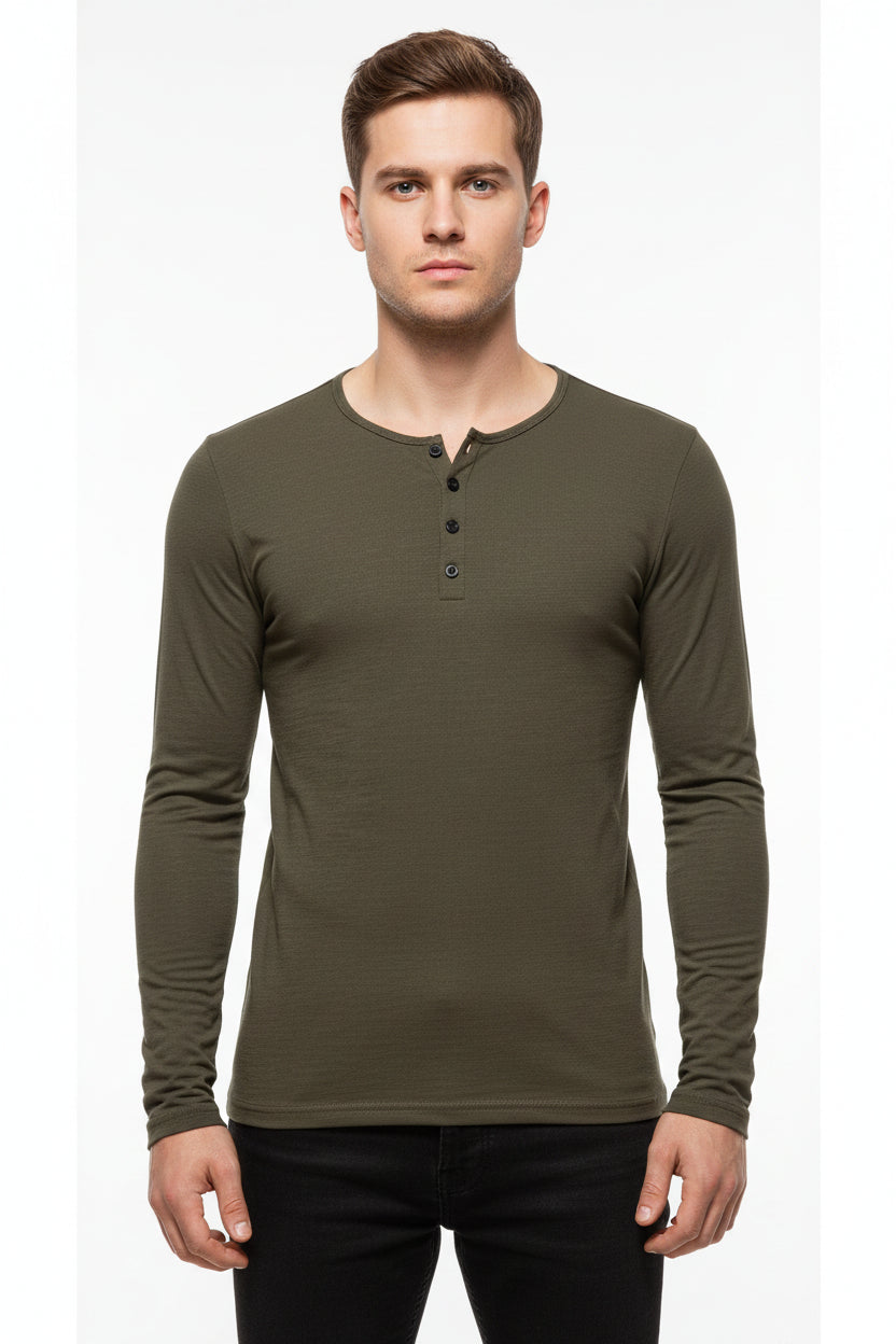 Camiseta Masculina Manga Longa Gola Padre