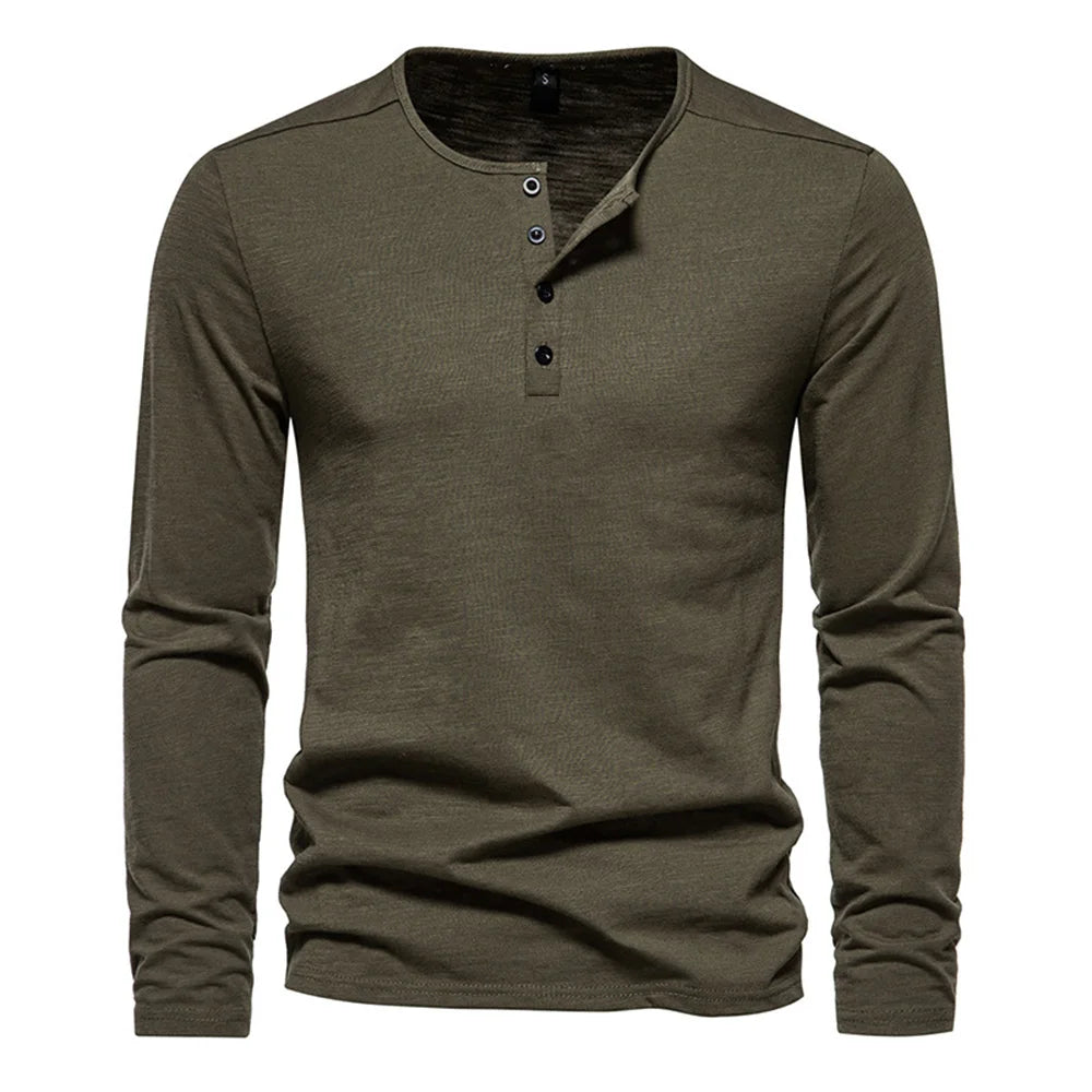 Camiseta Masculina Manga Longa Slim Fit Algodão