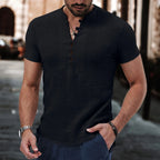 Camisa Masculina Manga Curta Social Retro