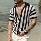 Camisa Masculina Tricotada com Botão