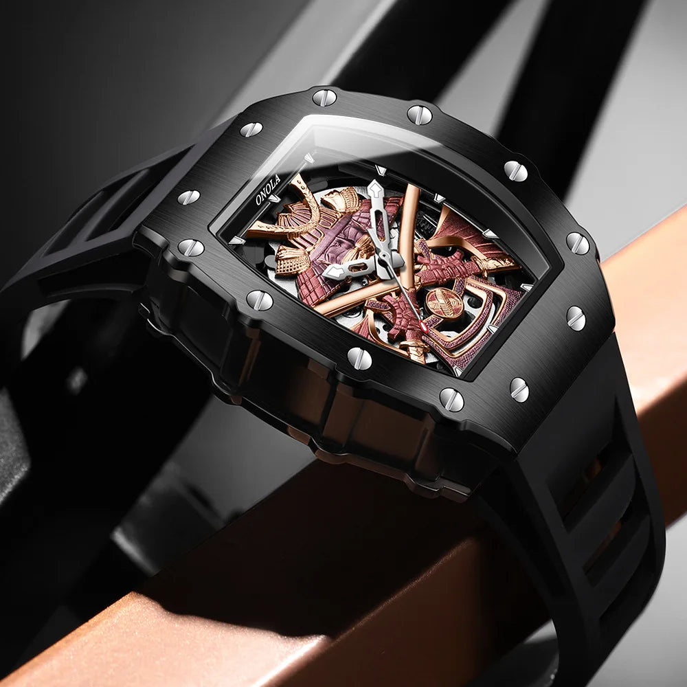 Relógio Mecânico Masculino  Samurai Automático Luxo