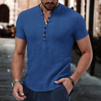 Camisa Masculina Manga Curta Social Retro