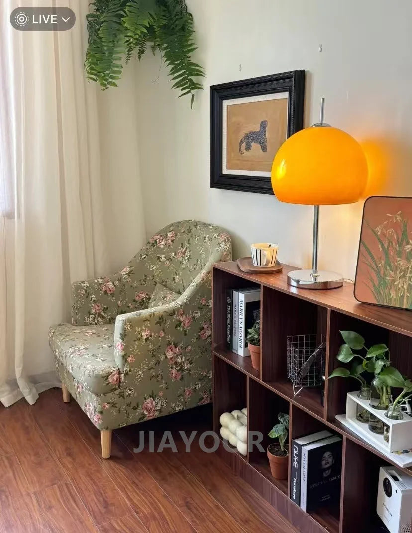 Luminária Abajur de Chao em Vidro Degradê Laranja Retrô