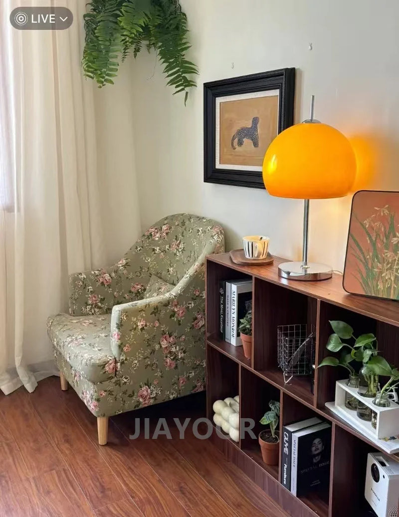 Luminária Abajur de Chao em Vidro Degradê Laranja Retrô