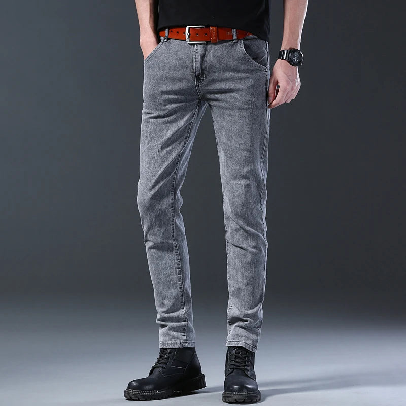Calça Jeans Masculina Estilo Coreano Slim