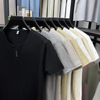 Camiseta Masculina Gola V Cavada com Botão