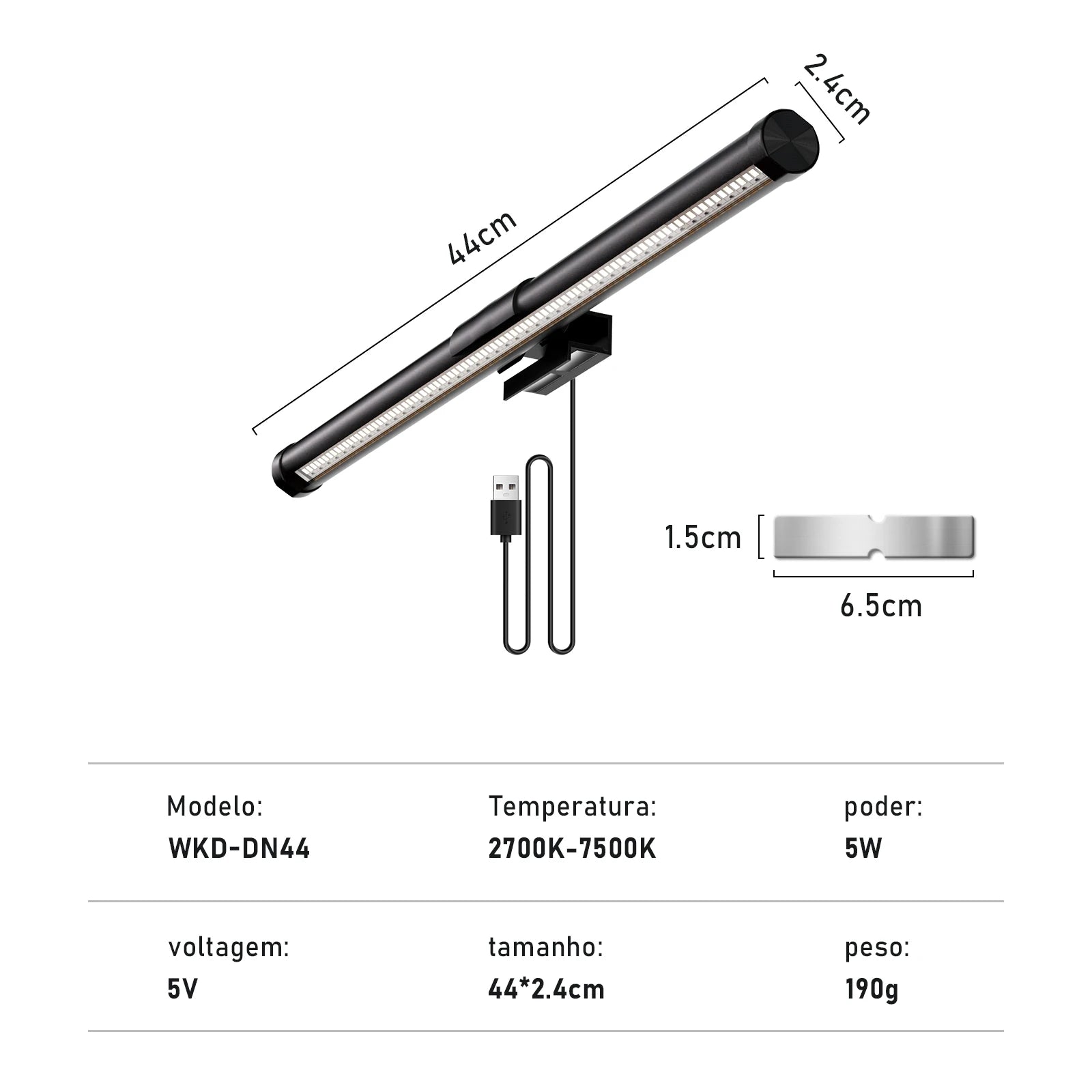 Luminária para Monitor com Controle Touch e Proteção Ocular