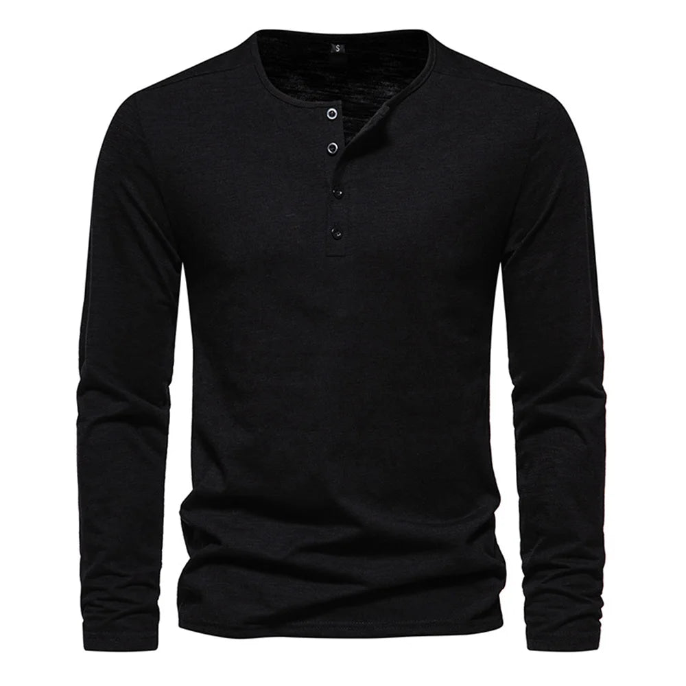 Camiseta Masculina Manga Longa Slim Fit Algodão