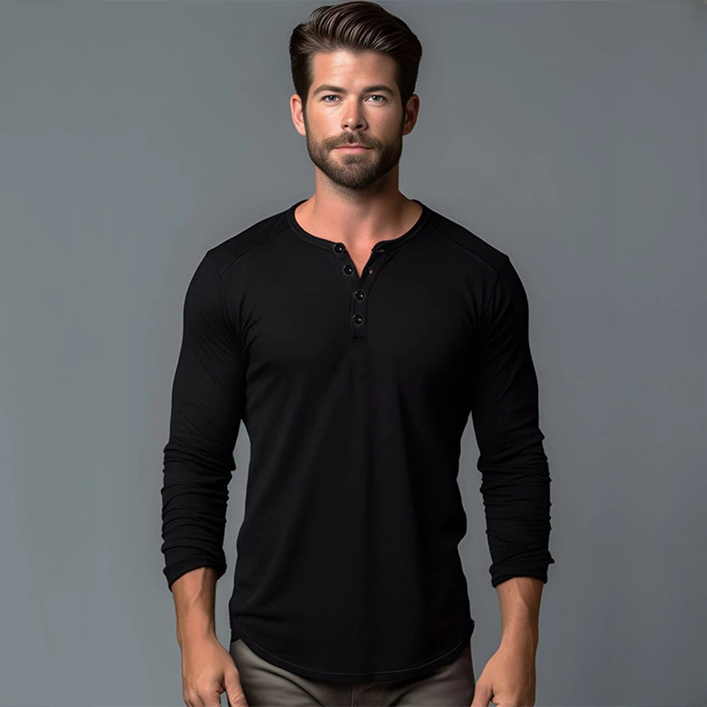 Camiseta Masculina Manga Longa Gola Padre