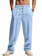 Calça Masculina Casual em Algodão Linho