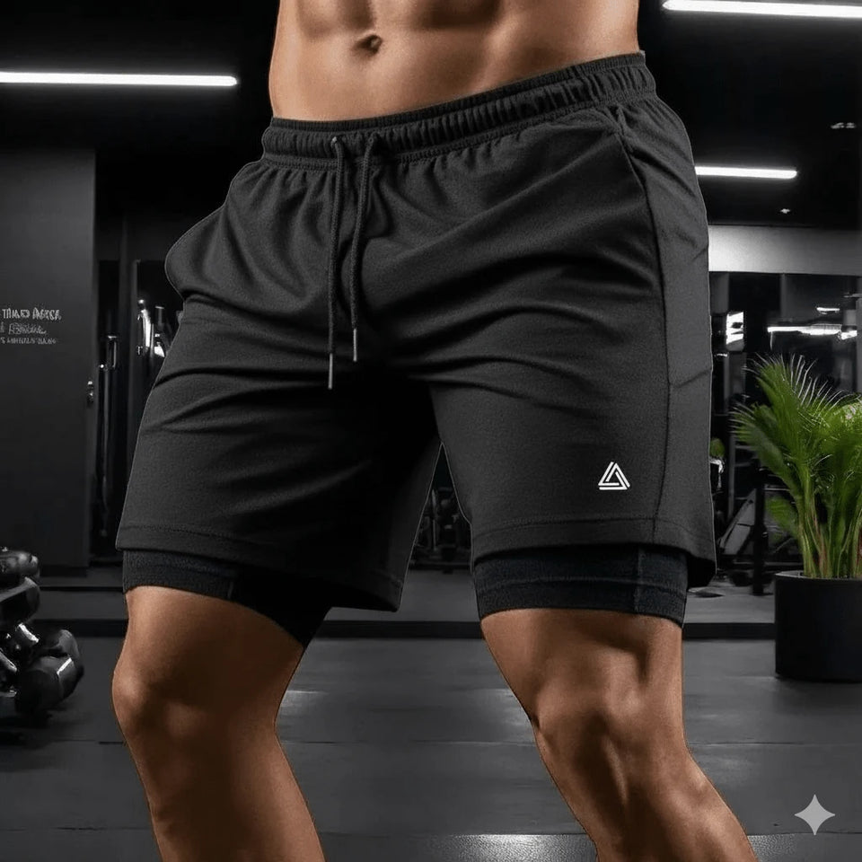 Short 2 em 1 Masculino Bermuda Esportiva Dry Fit Compre 1 Leve 3, Transforme seus treinos com o Short 2 em 1 Masculino, a escolha certa para quem busca desempenho, conforto e praticidade. 