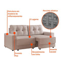 Sofá 3 Lugares Retrátil Lubeck, em Linho Cru combina design sofisticado e funcionalidade