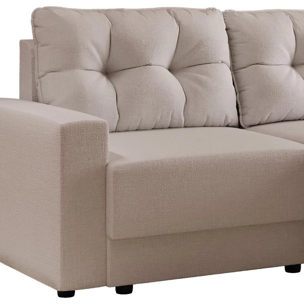 Sofá 3 Lugares Retrátil Lubeck, em Linho Cru combina design sofisticado e funcionalidade