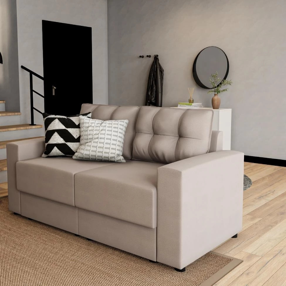 Sofá 3 Lugares Retrátil Lubeck, em Linho Cru combina design sofisticado e funcionalidade