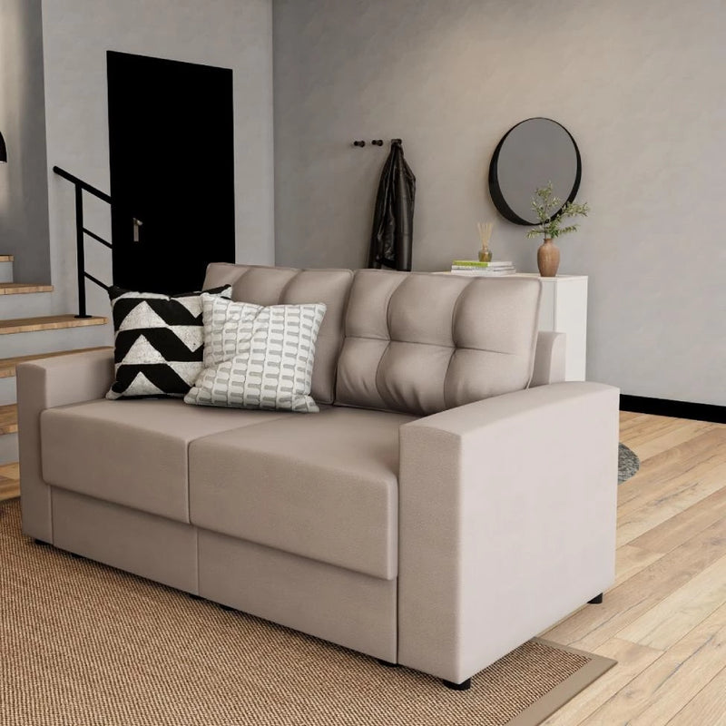 Sofá 3 Lugares Retrátil Lubeck, em Linho Cru combina design sofisticado e funcionalidade