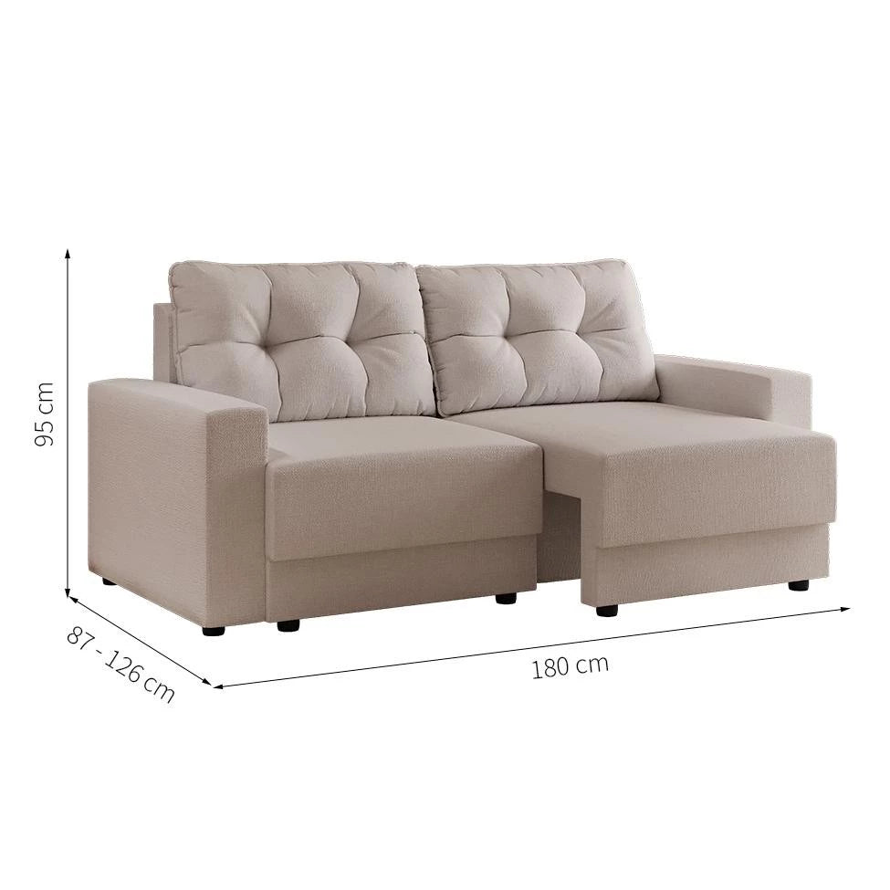 Sofá 3 Lugares Retrátil Lubeck, em Linho Cru combina design sofisticado e funcionalidade