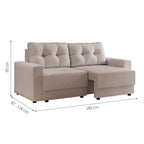 Sofá 3 Lugares Retrátil Lubeck, em Linho Cru combina design sofisticado e funcionalidade