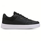 Tênis Masculino Casual Costurado, Sneaker Street Original, Conforto para o Dia a Dia, Material Sintético, Bico Redondo, Sola PVC Antiderrapante, Preto, Estilo Casual e Desportivo.