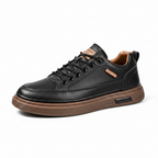 Tênis de Couro Masculino Impermeável Solado de Borracha Conforto