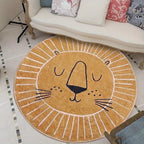 Tapete Decorativo Leão e Sol 100% Poliéster Grande Macio Lavável