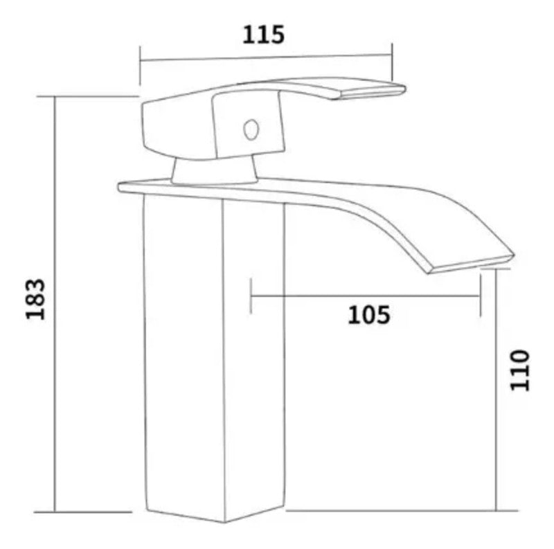 Torneira Banheiro Cascata Baixa Cromada Premium