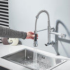 Torneira Gourmet Inox de Parede, Jato Duplo Aerado e Ducha, Bica Giratória 360°, Design Robusto e Fácil Instalação, Aproveite Durabilidade e Estilo, Compre Agora