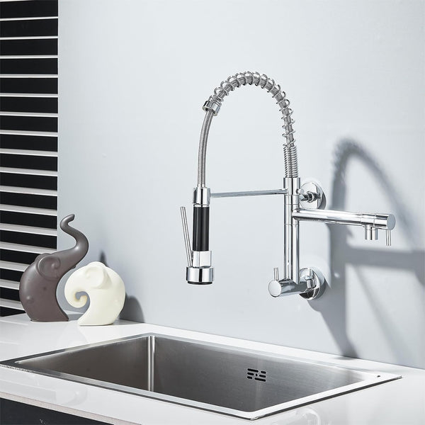 Torneira Gourmet Inox de Parede, Jato Duplo Aerado e Ducha, Bica Giratória 360°, Design Robusto e Fácil Instalação, Aproveite Durabilidade e Estilo, Compre Agora