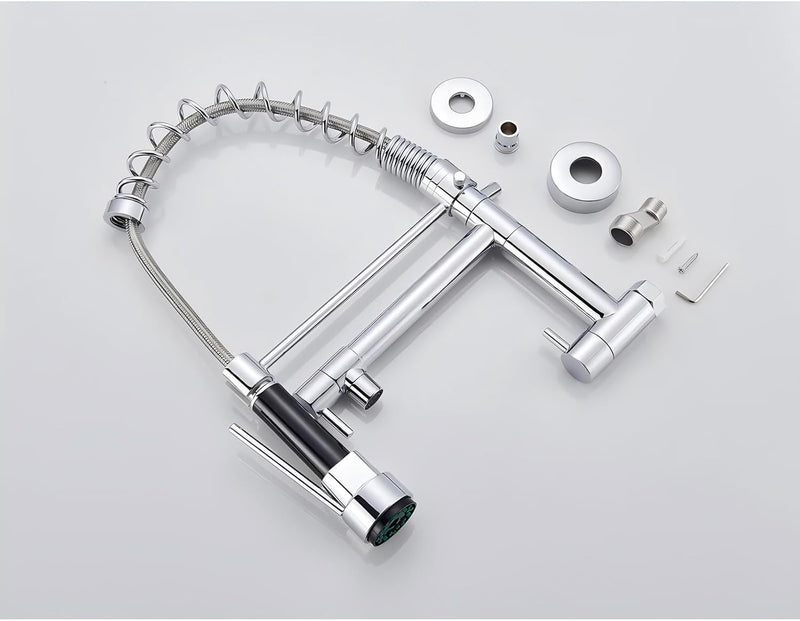 Torneira Gourmet Inox de Parede, Jato Duplo Aerado e Ducha, Bica Giratória 360°, Design Robusto e Fácil Instalação, Aproveite Durabilidade e Estilo, Compre Agora