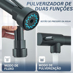 Torneira, Gourmet, Monocomando, Com, Spray, Extensor, 50Cm, Aço, Inox, Acabamento, Triplo, Preto, Níquel, Escovado, Ouro, Rosa, Cartucho, Cerâmico, Alta, Durabilidade, Dois, Tipos, De, Jato, Arejado, E, Banho, Suporta, Até, 70°C, Pressão, 3–40 mca, Ideal, Para, Cozinha, Moderna, Funcional, Instalação, Sobre, Bancada, Inclui, Mangueiras, Vedação, Fixação, Praticidade