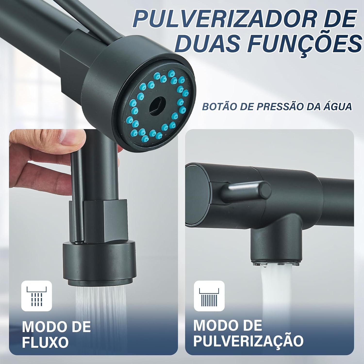 Torneira, Gourmet, Monocomando, Com, Spray, Extensor, 50Cm, Aço, Inox, Acabamento, Triplo, Preto, Níquel, Escovado, Ouro, Rosa, Cartucho, Cerâmico, Alta, Durabilidade, Dois, Tipos, De, Jato, Arejado, E, Banho, Suporta, Até, 70°C, Pressão, 3–40 mca, Ideal, Para, Cozinha, Moderna, Funcional, Instalação, Sobre, Bancada, Inclui, Mangueiras, Vedação, Fixação, Praticidade