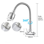 Torneira Gourmet de Parede com Cano Flexível Inox