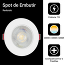 Kit 10 Luminária Spots LED Embutidos Direcionáveis