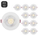 Kit com 10 Spots LED 7 W ‘Round Directable’ embutidos – iluminação eficiente e moderna. Com opções de Warm White (3000 K) e Cool White (6000 K), estes downlights garantem alta reprodução de cor, longa vida útil e economia de até 80 %. Ideal para iluminação residencial com instalação embutida rápida.