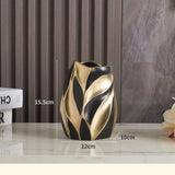 Vaso Decorativo Preto e Dourado