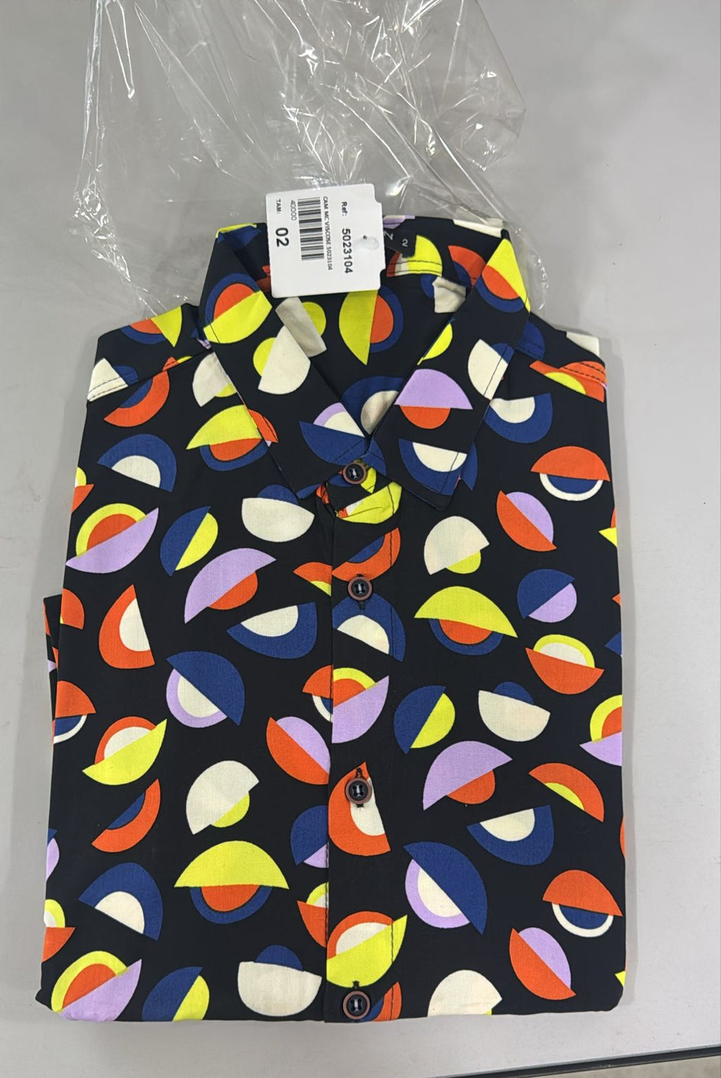 Camisa Masculina Manga Curta Viscose Estampada