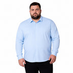 Camisa Social Masculina Plus Size Manga Longa Kit 3 Peças