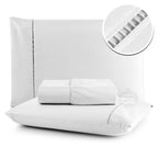 jogo lençol queen micropercal 400 fios ponto palito branco