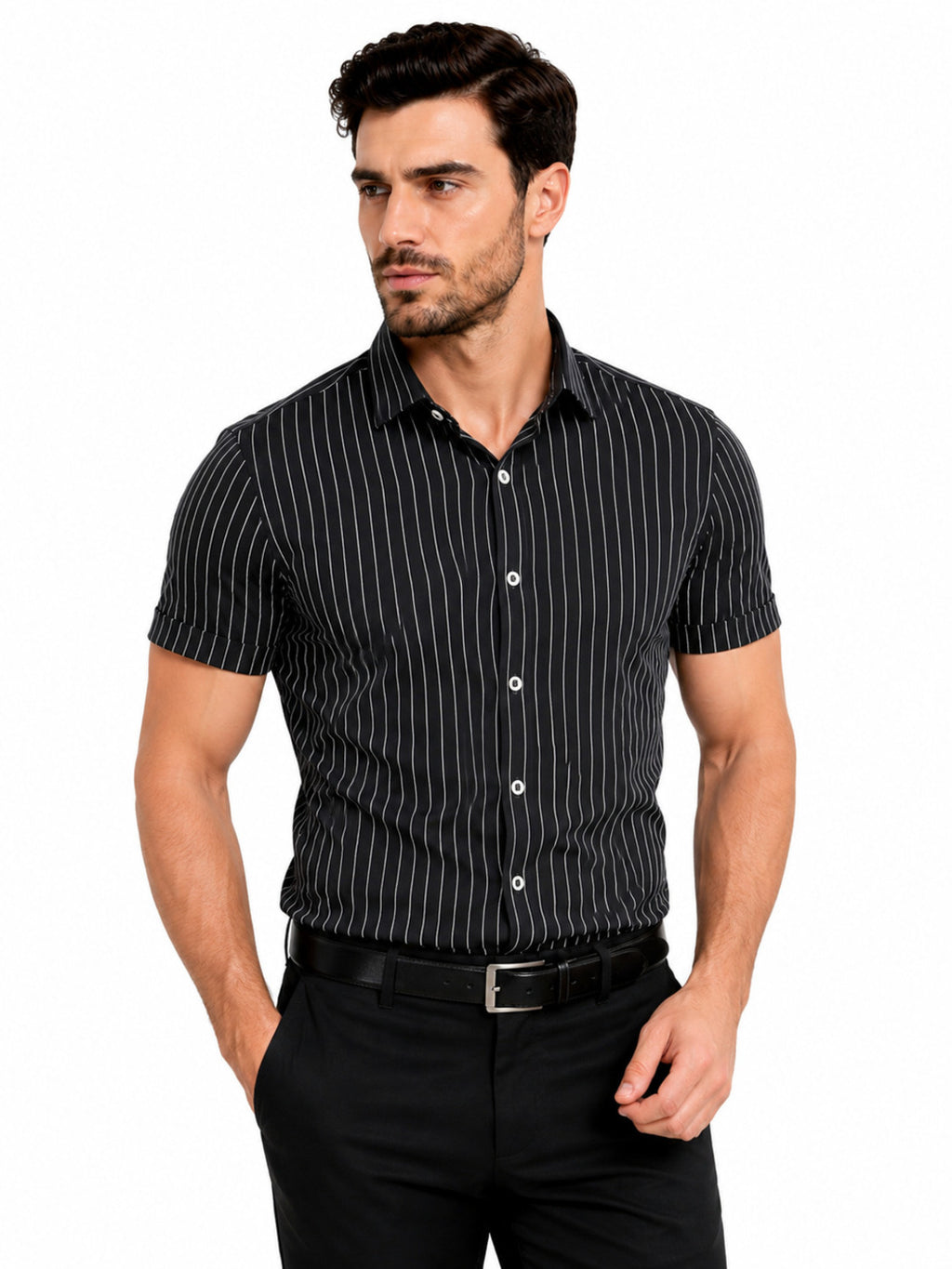camisa social masculina, camisa slim fit, camisa manga curta masculina, camisa listrada masculina, camisa social premium, camisa casual social