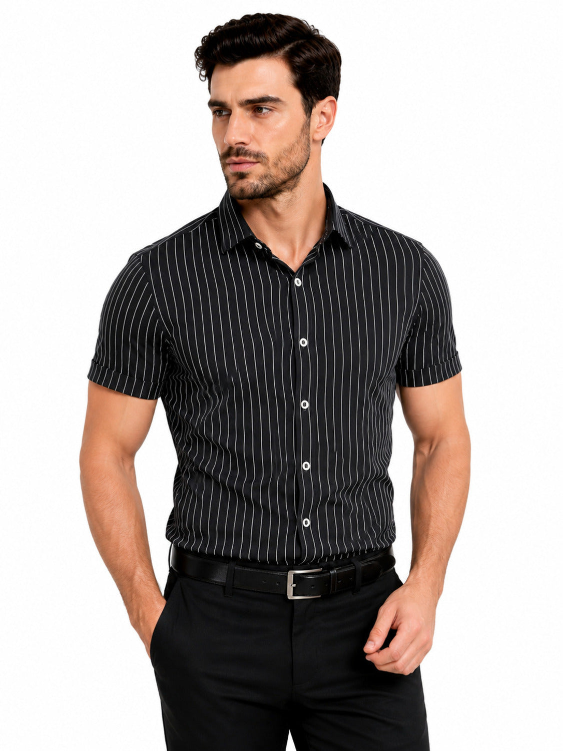 camisa social masculina, camisa slim fit, camisa manga curta masculina, camisa listrada masculina, camisa social premium, camisa casual social