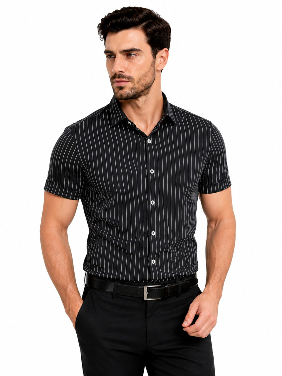 camisa social masculina, camisa slim fit, camisa manga curta masculina, camisa listrada masculina, camisa social premium, camisa casual social