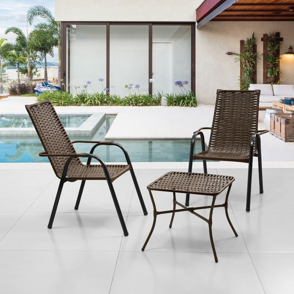 Conjunto Mobigu de 2 cadeiras e mesinha de centro em fibra sintética anti-UV