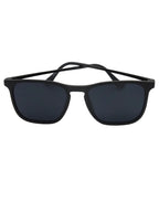 Óculos de sol polarizado Madrid Preto, estilo quadrado clássico vintage, proteção UV400, armação em acetato e metal, lentes de policarbonato, aro completo, unissex, ideal para moda praia e uso diário.