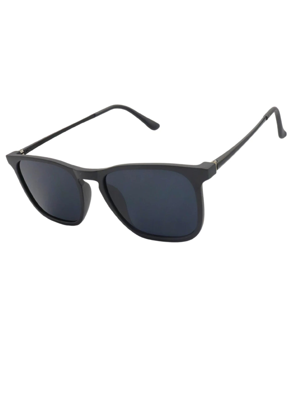 Óculos de sol polarizado Madrid Preto, estilo quadrado clássico vintage, proteção UV400, armação em acetato e metal, lentes de policarbonato, aro completo, unissex, ideal para moda praia e uso diário.