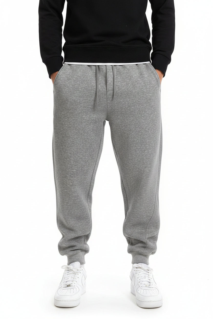 Calça Masculina Moletom Slim com Bolso e Cordão