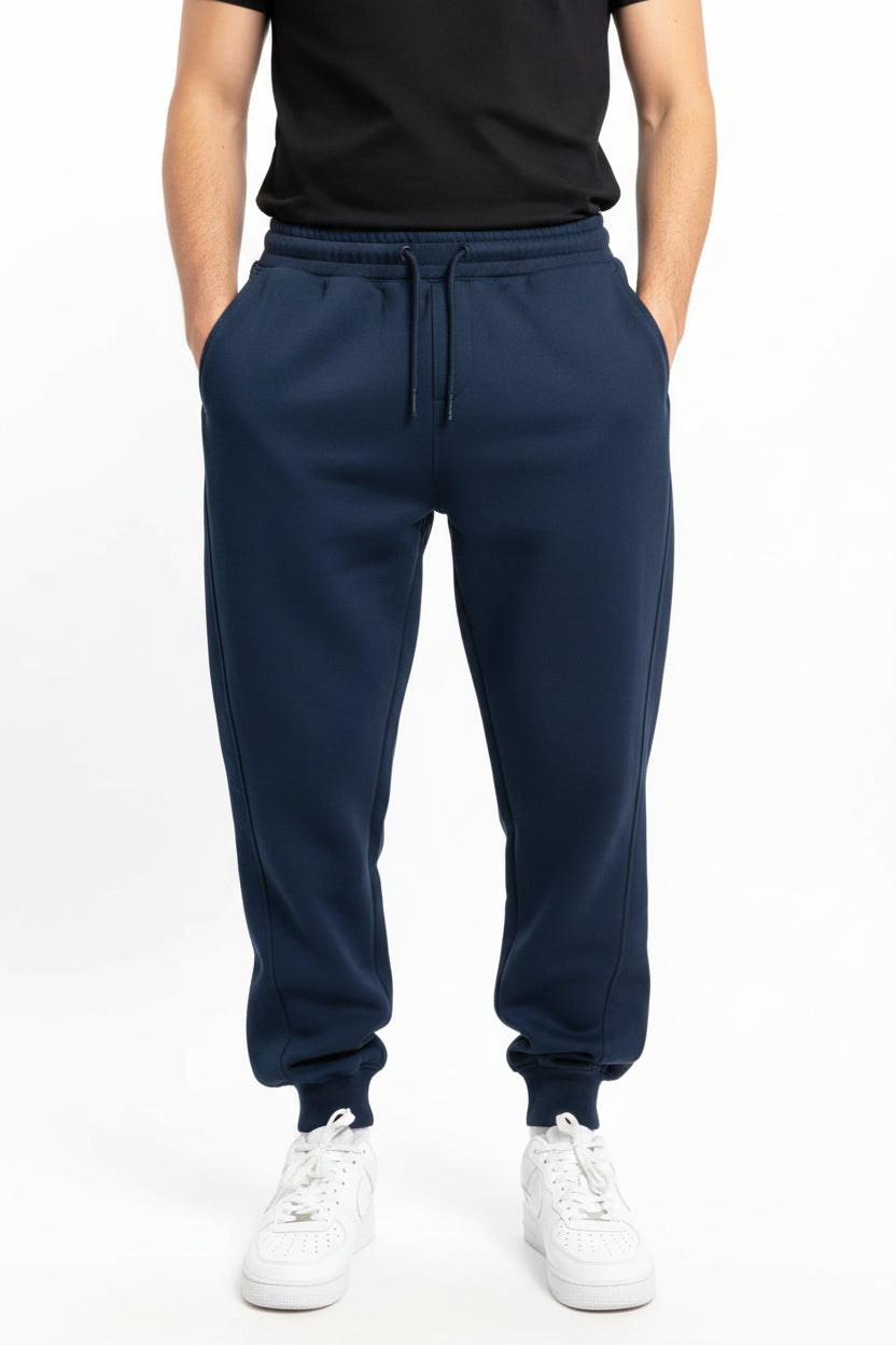 Calça Masculina Moletom Slim com Bolso e Cordão