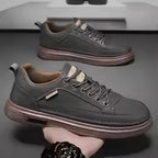 Tênis de Couro Masculino Impermeável Solado de Borracha Conforto