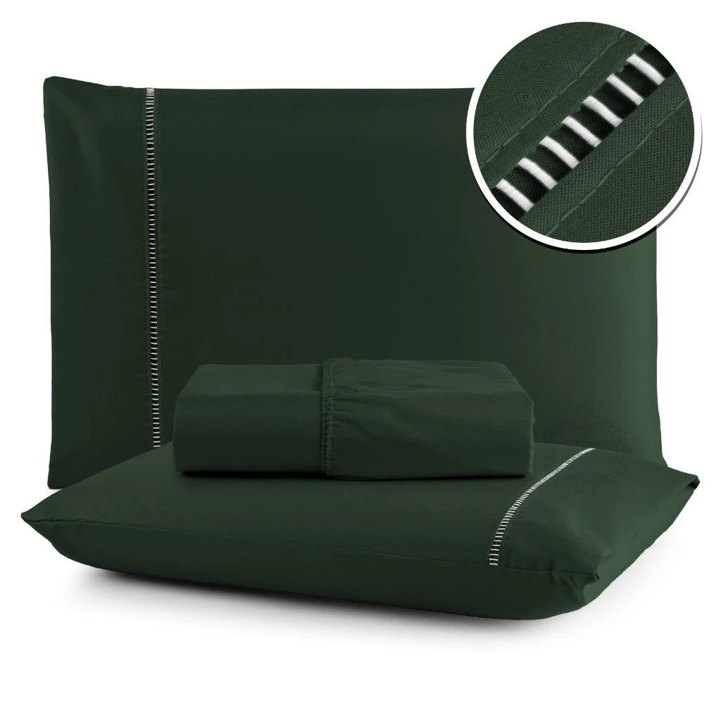 jogo lençol queen micropercal 400 fios ponto palito branco