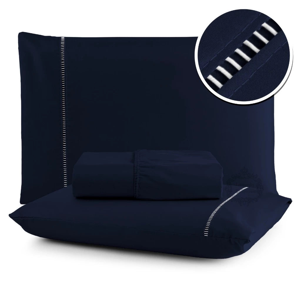 jogo lençol queen micropercal 400 fios ponto palito branco