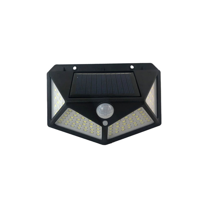 kit luminária solar 20W 100 LEDs sensor de movimento IP66