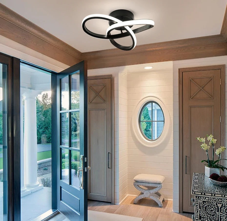 Luminária de teto LED moderna 3 cores superfície 220 V